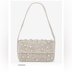 Elegant Silver Embellished Women's 34th Hand Beaded Shoulder Bag